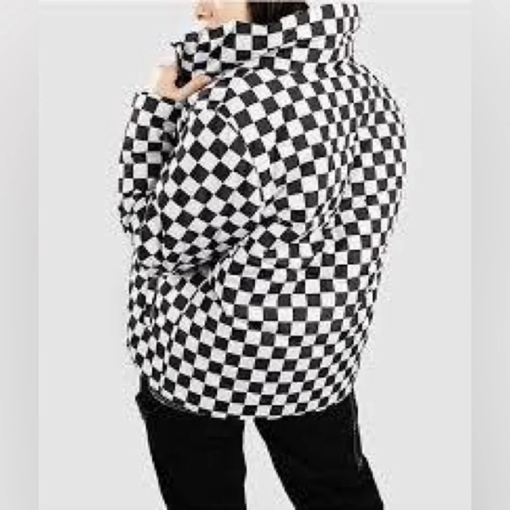 NWOT Vans Foundry Print MTE Black & White Checkerboard Print Puffer Jacket - Picture 5 of 16
